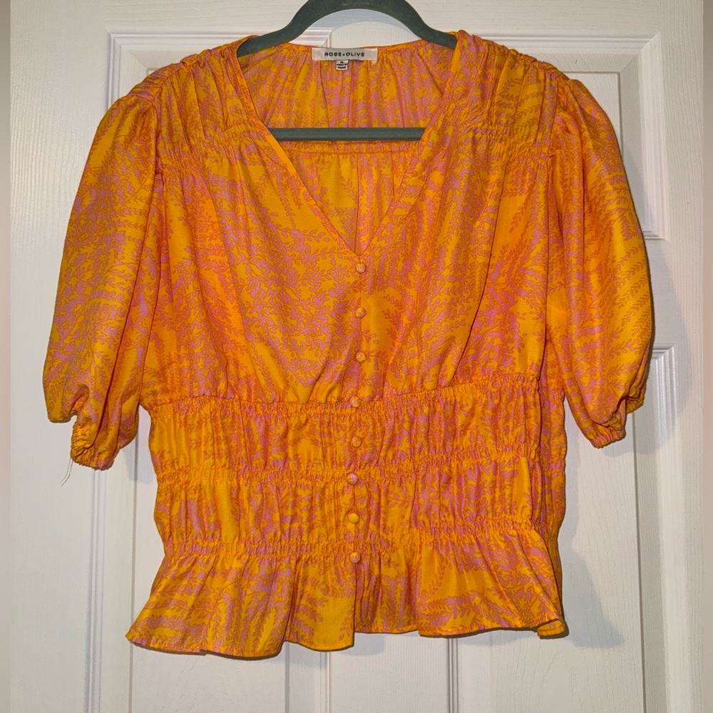 Rose & Olive orange and pink top